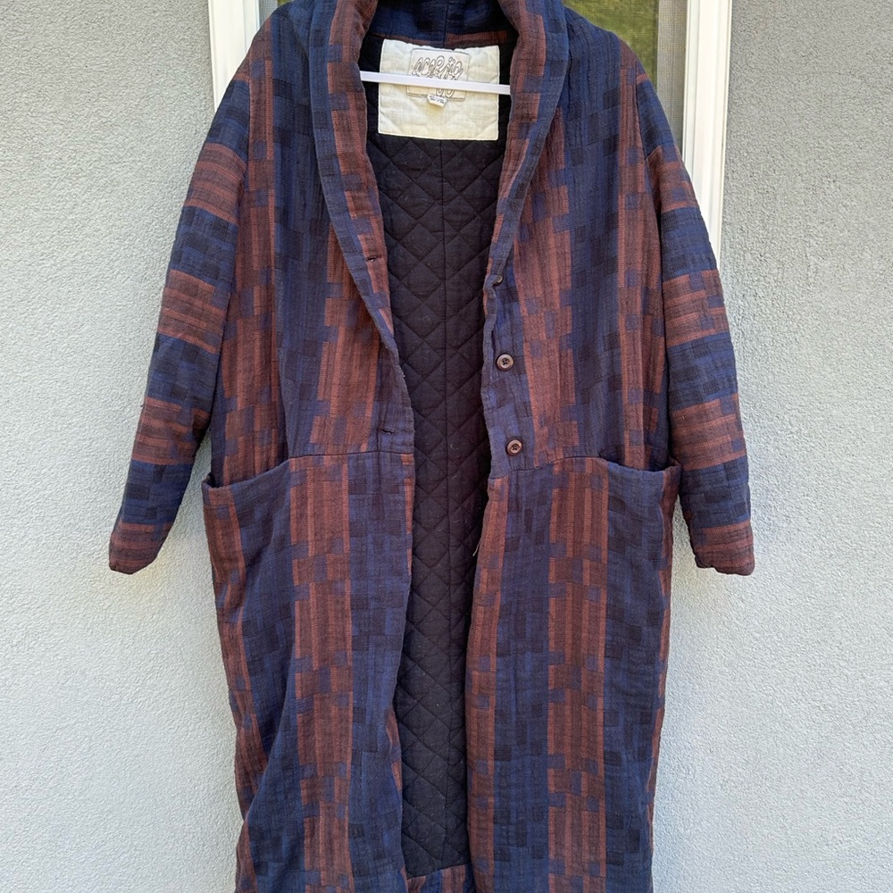 Ace & Jig Blue and Brown Patterned Coat